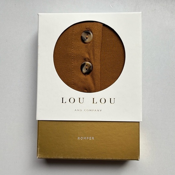 Lou Lou & Company Solid Cannon Rust Romper Size 3-6M‎ New Box Rust Brick Orange - Picture 2 of 5